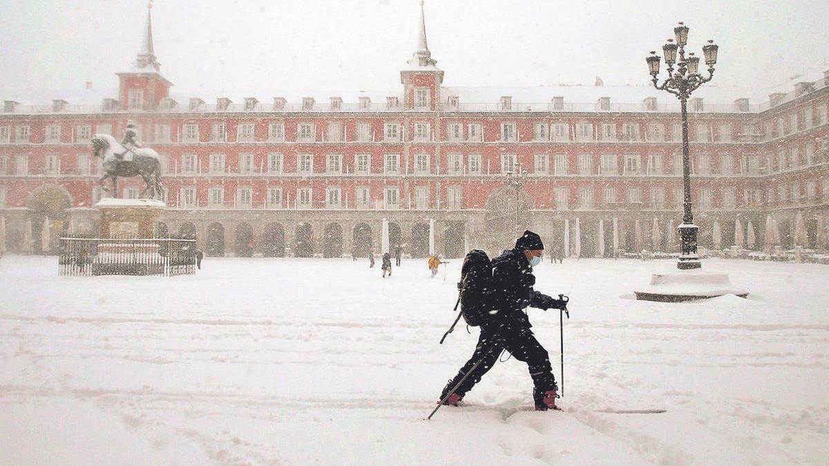 Imatge del temporal &#039;Filomena&#039; a Madrid