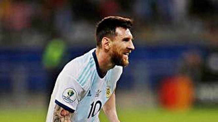 Messi, durante el partido contra Brasil.