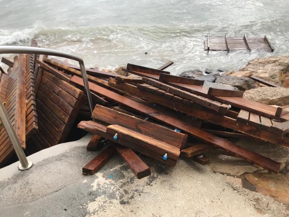 El temporal destroza las playas de Benidorm