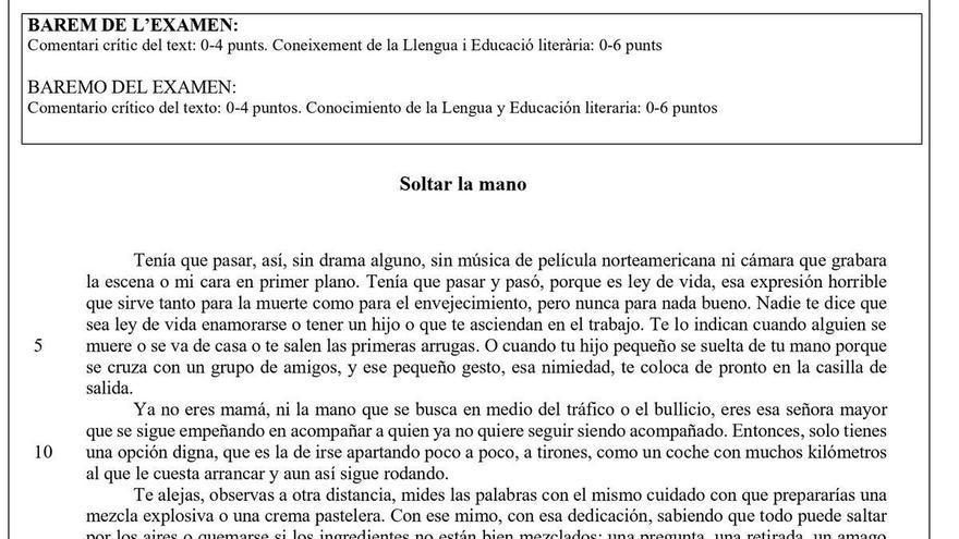 Emilia Pardo Bazán y un texto sobre la adolescencia: el examen de Lengua en la PAU de la Comunitat