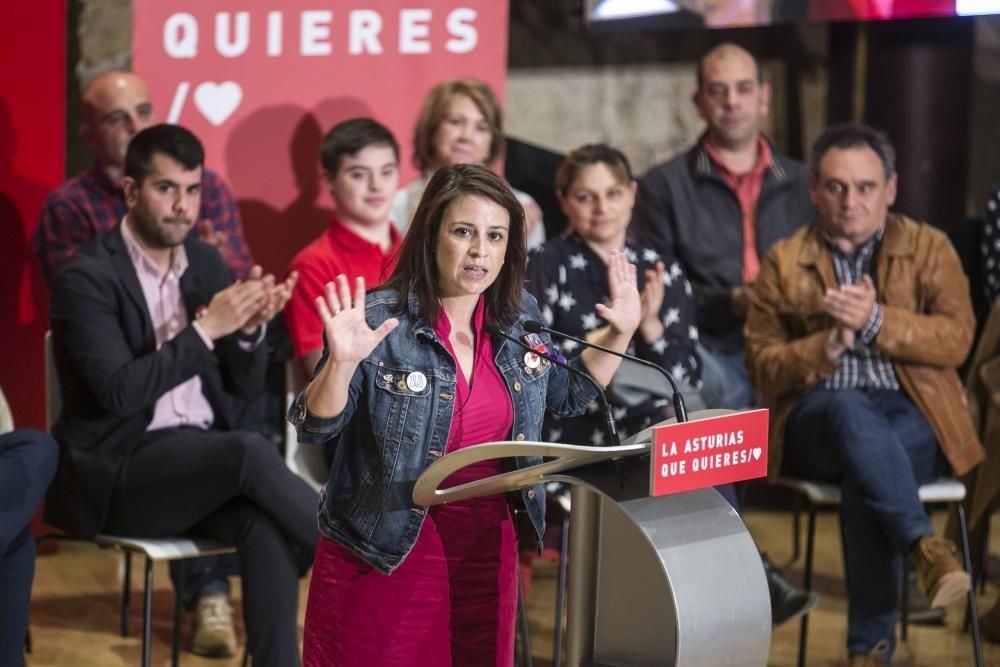 Mitin del PSOE y paseo de Carmen Calvo por Oviedo