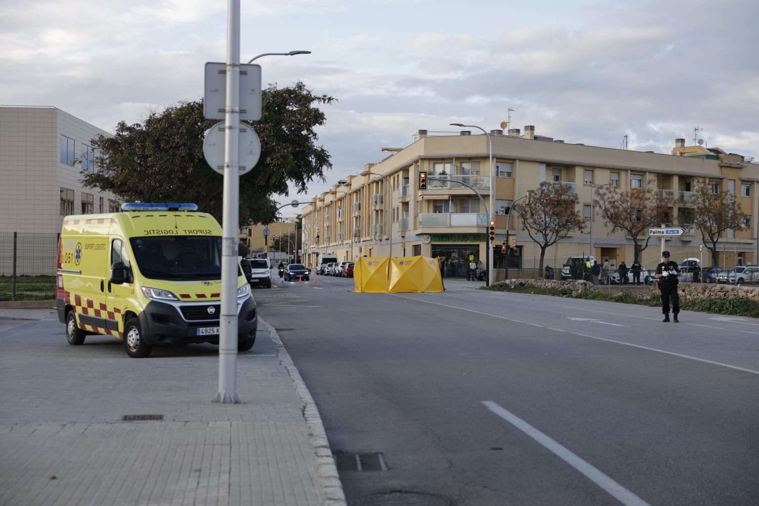 Un hombre mata a su pareja a puñaladas a su mujer delante de su hija pequeña mientras conducía y sufre un accidente en Can Pastilla