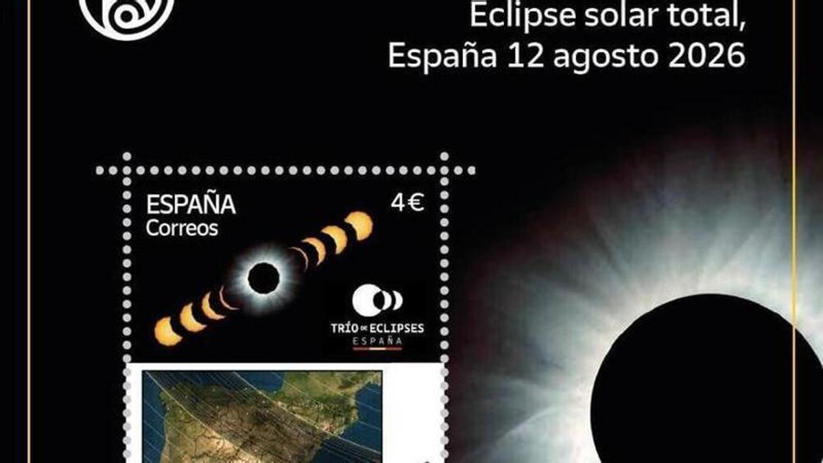 Un fragmento de un cartel del eclipse solar que tendrá lugar en España el 12 de agosto.
