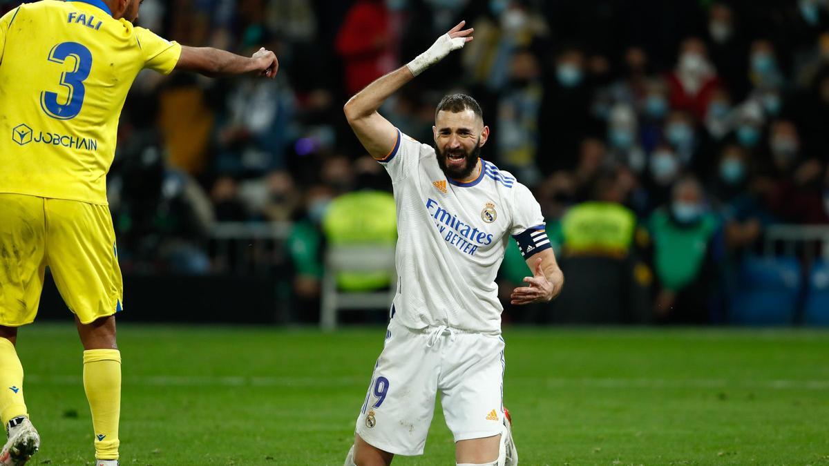 Karim Benzema, en el partido ante el Cádiz.