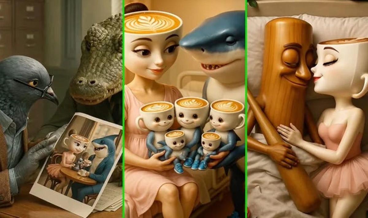 Personajes grotescos generados con IA que pertenecen al fenómeno 'Italian Brainrot'