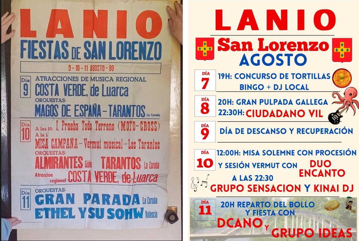 A la izquierda el cartel de 1980, a la derecha, el de este año.