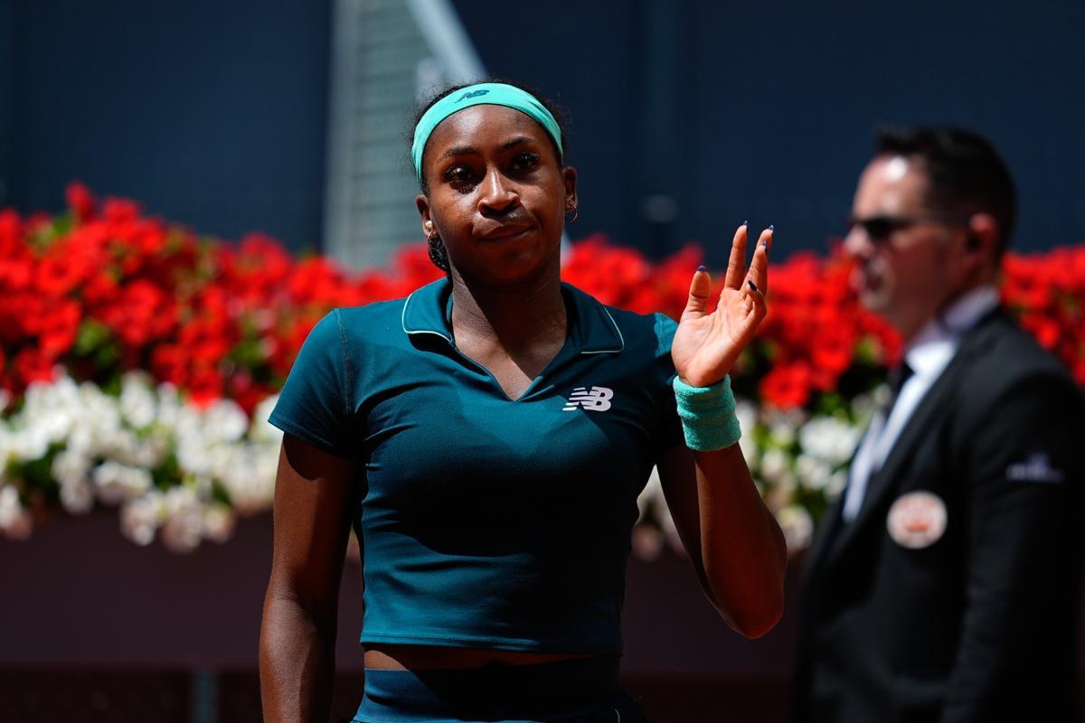 La estadounidense Coco Gauff, este domingo en Madrid.