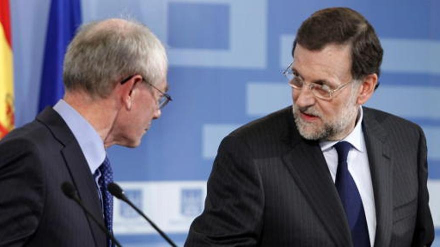 Rajoy, junto a Van Rompuy.