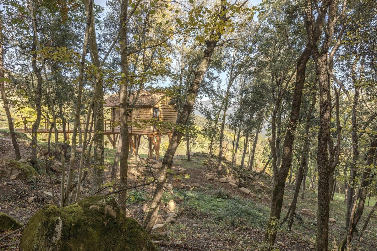 Cabaña entre los bosques de la Garrotxa.