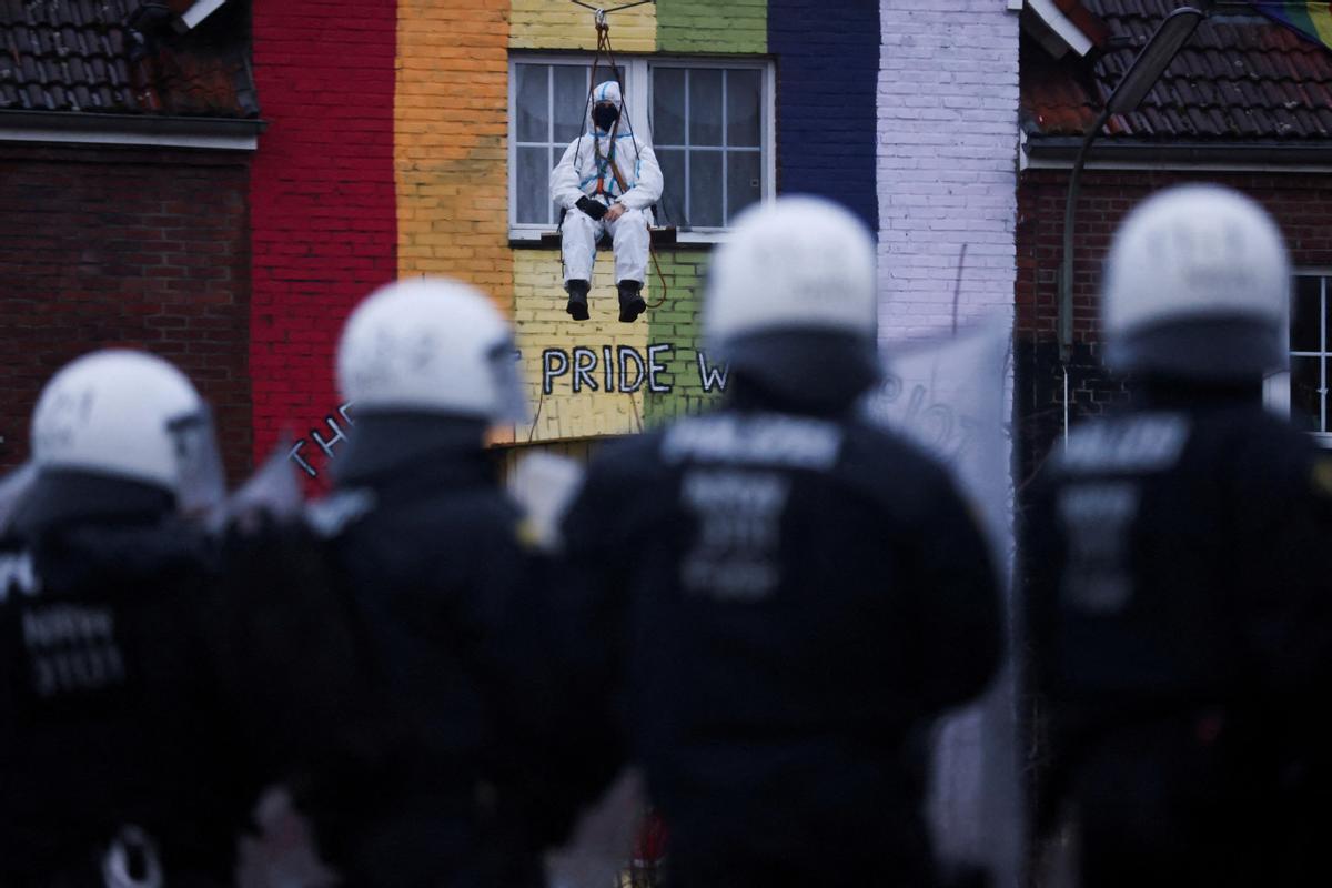 Protesta contra una mina de carbón en Alemania