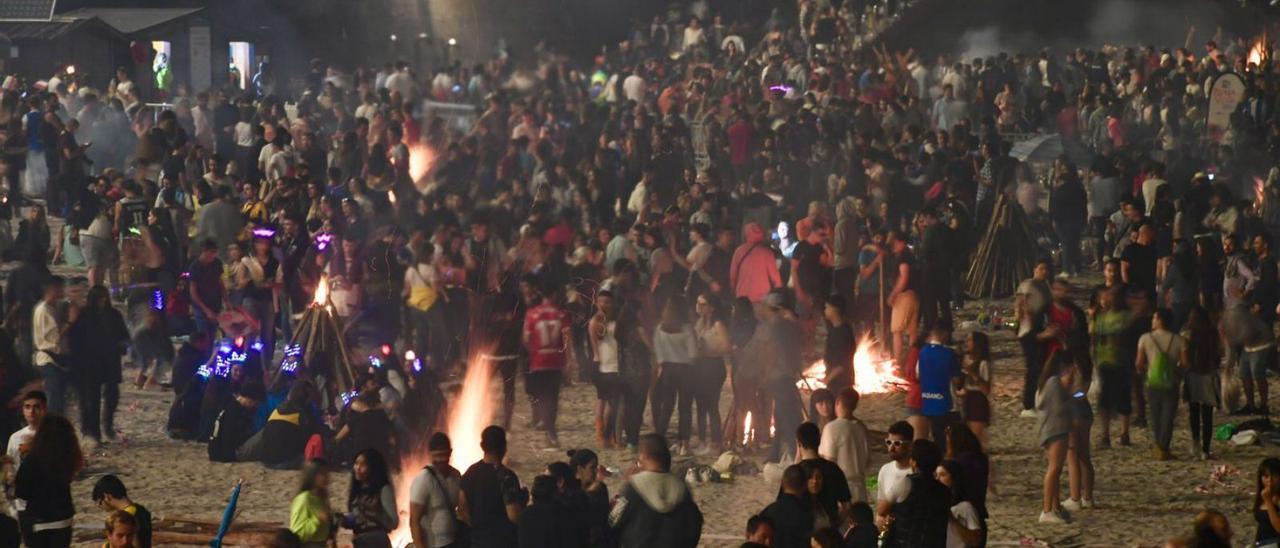 Celebración del San Juan
en A Coruña en 2019.  // C. Pardellas