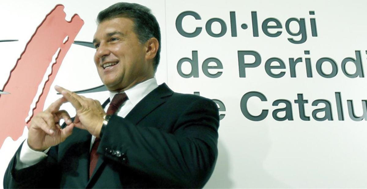 Laporta compareció ante los medios en el Col·legi de Periodistes