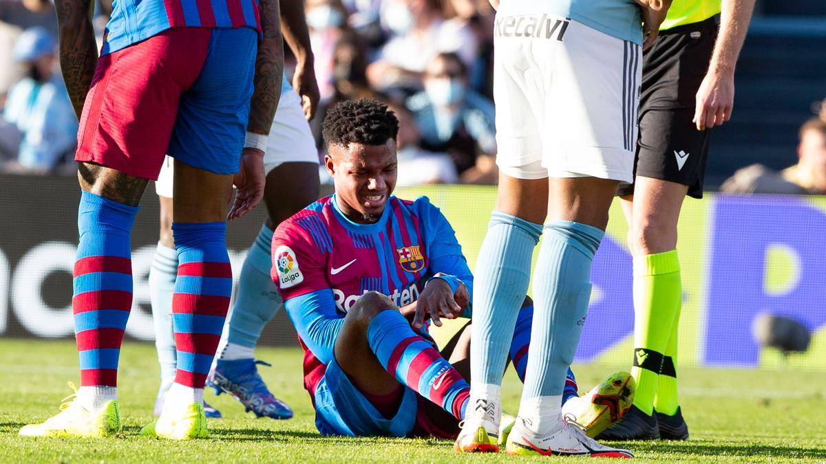 Ansu también tuvo problemas en su mano ante el Celta