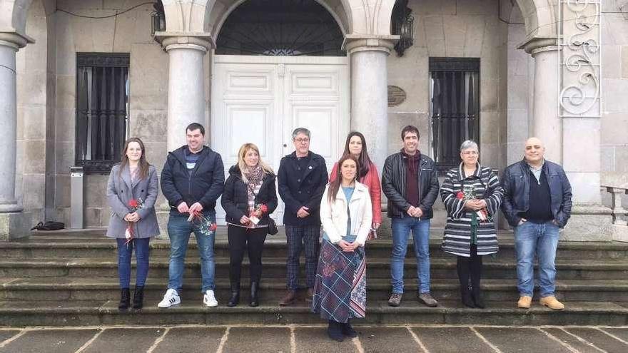 Los integrantes de la candidatura del BNG ante el consistorio. // S.A.