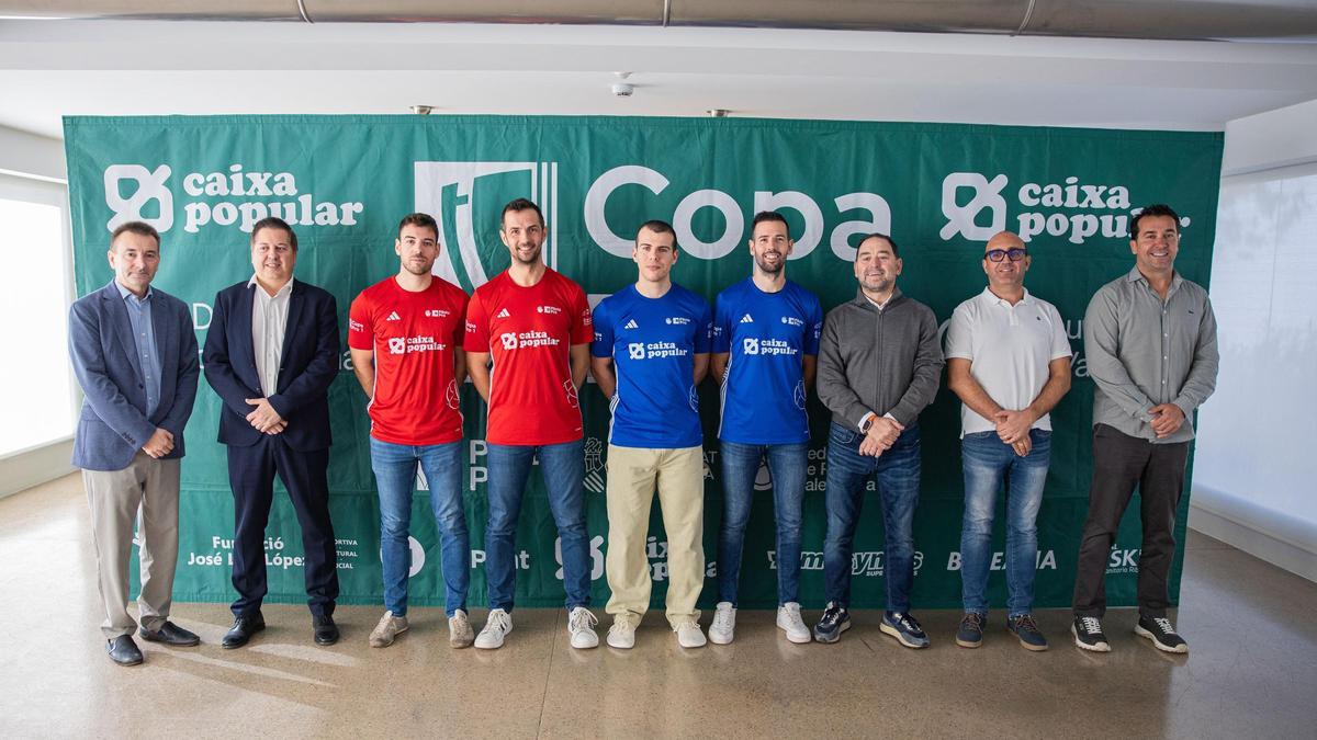Este dimarts s'ha presentat la final de la Copa Caixa Popular Diputació de València 2025 d'escala i corda Pro1, que enfrontarà a de la Vega i Pere (Ajuntament d'Almussafes) contra Pere Roc II i Hilari (Ajuntament de Benidorm).