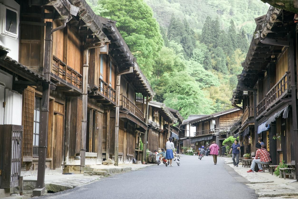 Una de las calles de Tsumago.