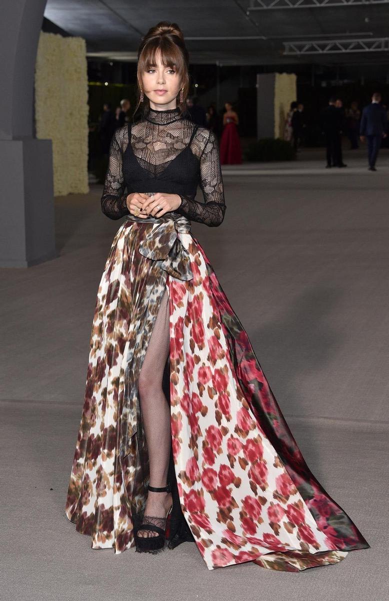 Lily Collins en la gala del Museo de la Academia del cine