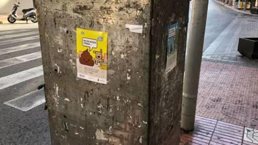 El Ayuntamiento vulnera una ordenanza al colocar carteles en fachadas y mobiliario público
