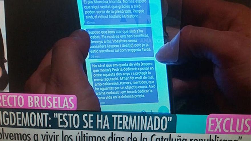 Puigdemont denuncia a Ana Rosa por difundir sus mensajes a Comín