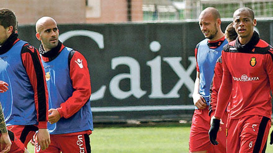 Fontàs, Nunes, Hutton y Conceiçao, ayer.