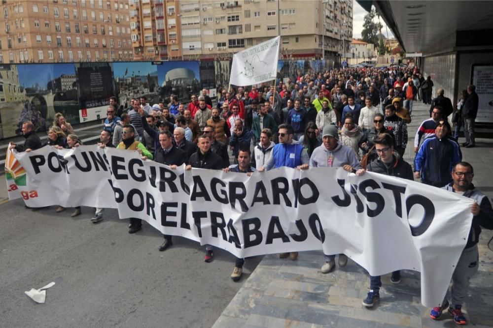 Manifestación en Murcia de los agricultores