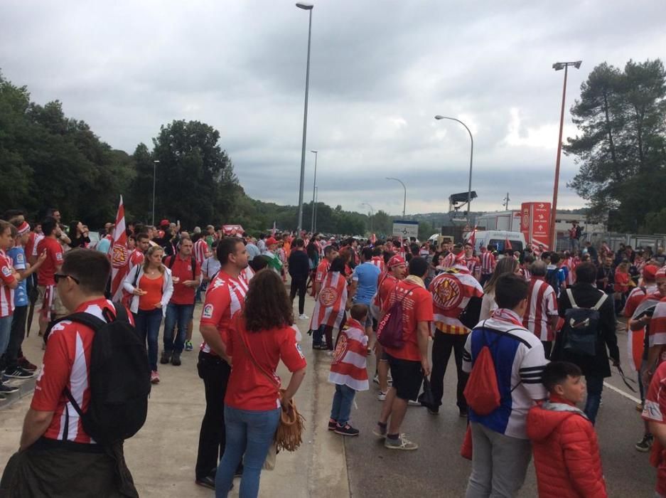 Rebuda històrica de l'afició del Girona FC a Montilivi