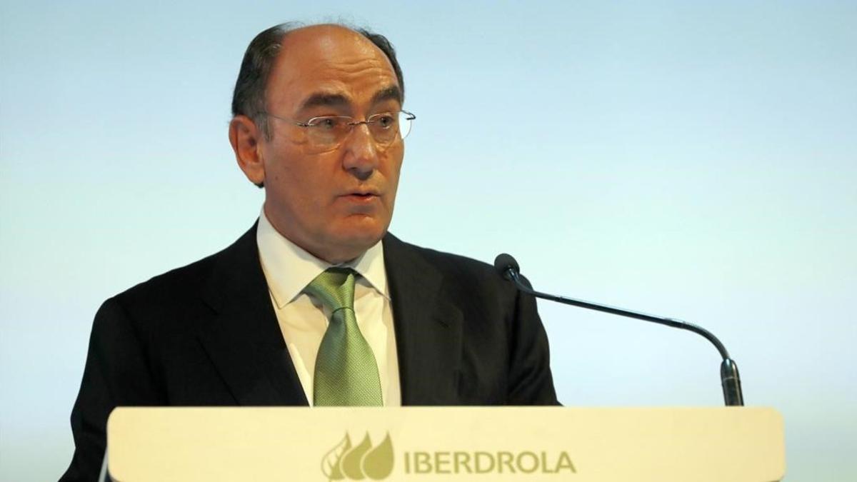 El presidente de Iberdrola, Ignacio Galán, en la apertura de la Junta de Accionistas de la companía