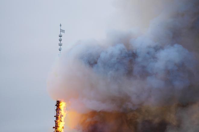 Fire hits historical Stock Exchange building in Copenhagen