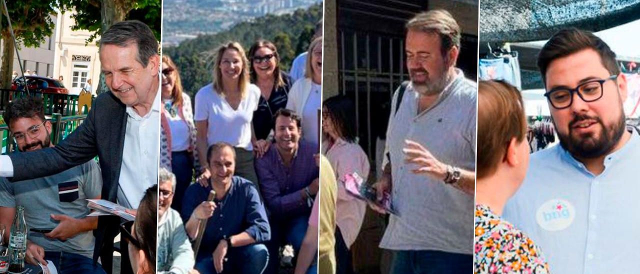 Caballero, Tapias, Rubén Pérez y Xabier P. Igrexas en plena campaña electoral