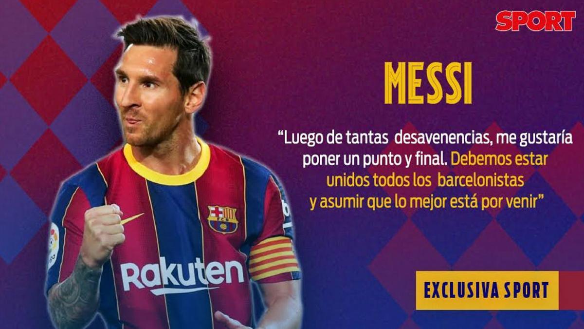 Las declaraciones de Messi en exclusiva para SPORT: "Debemos unirnos"