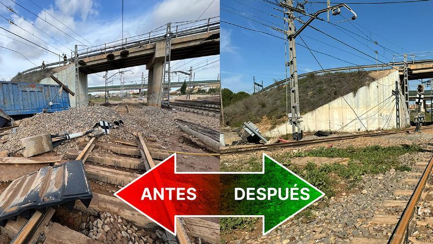 La estación de metro de Paiporta quedó completamente destrozada tras la DANA