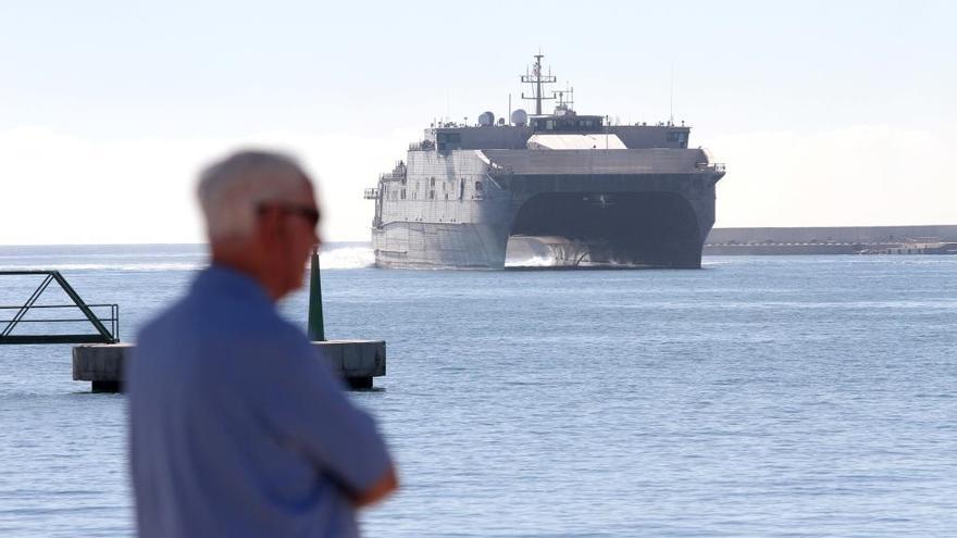 El ´USNS Carson City´, botado en 2016,entró ayer al mediodía en el puerto de Cartagena.