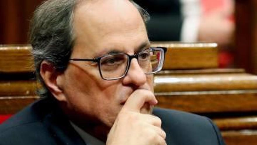 El president Torra, en la seva intervenció ahir al Parlament