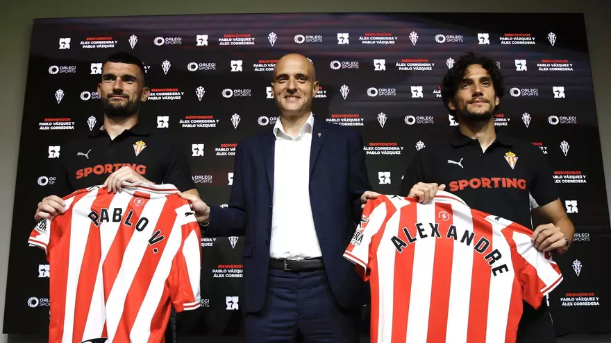 Presentación de Alex Corredera y Pablo Vázquez como nuevos jugadores del Sporting