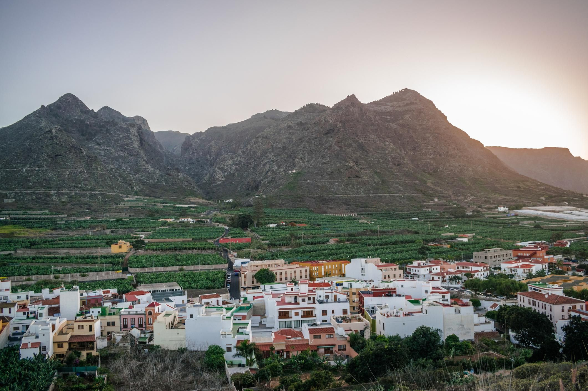 Vista aérea del pueblo de Los Silos
