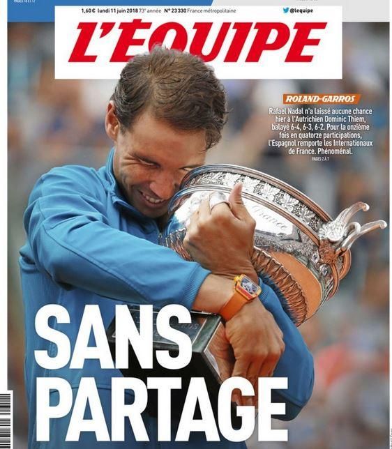 Portada L'ÉQUIPE lunes 11 de junio de 2018