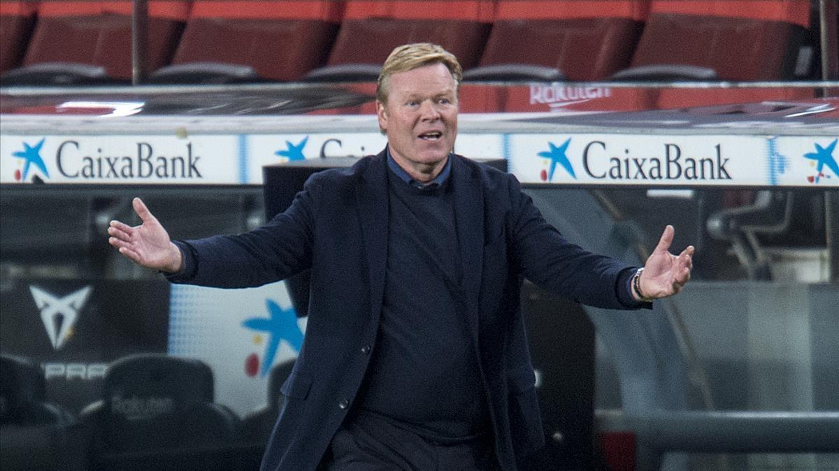 Barcelona  16 12 2020   Deportes    Koeman      durante el partido de liga entre el FC Barcelona y la Real Sociedad    Fotografia de Jordi Cotrina