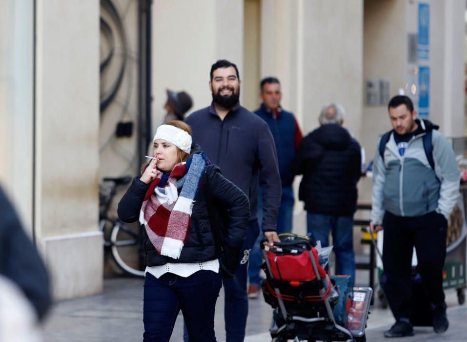 Viento y frío en Málaga