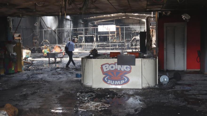 Así quedó BoingJump tras el incendio de mayo.