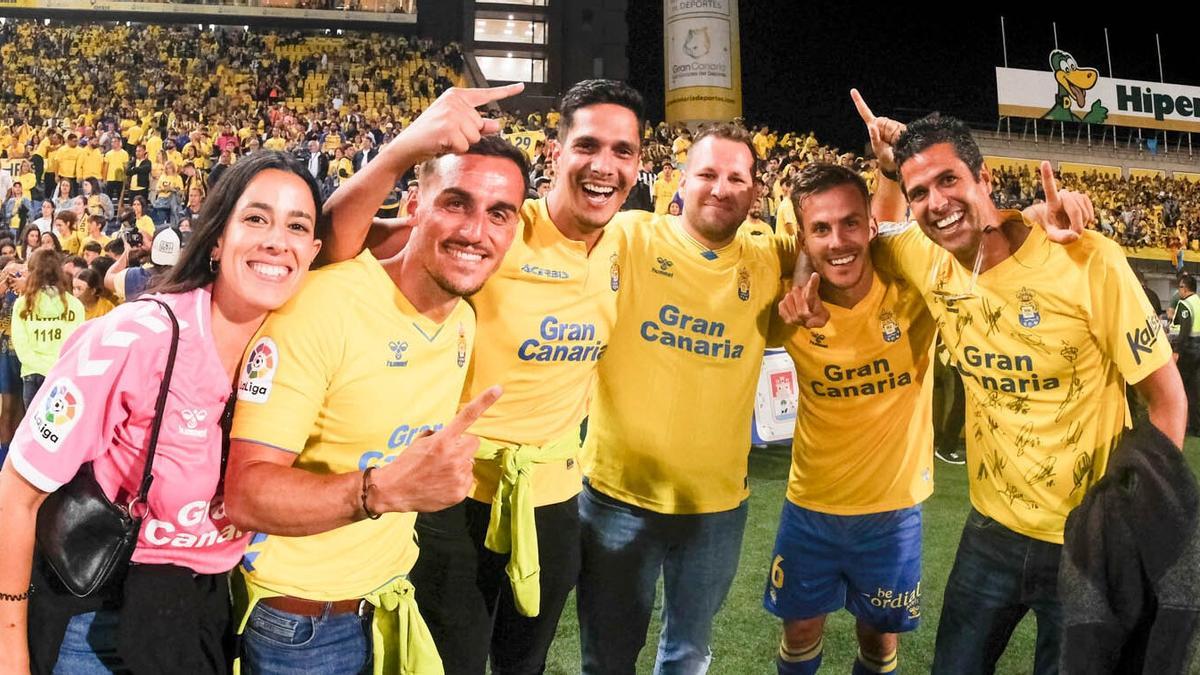 Eric Curbelo, el pasado sábado, durante la celebración del ascenso.