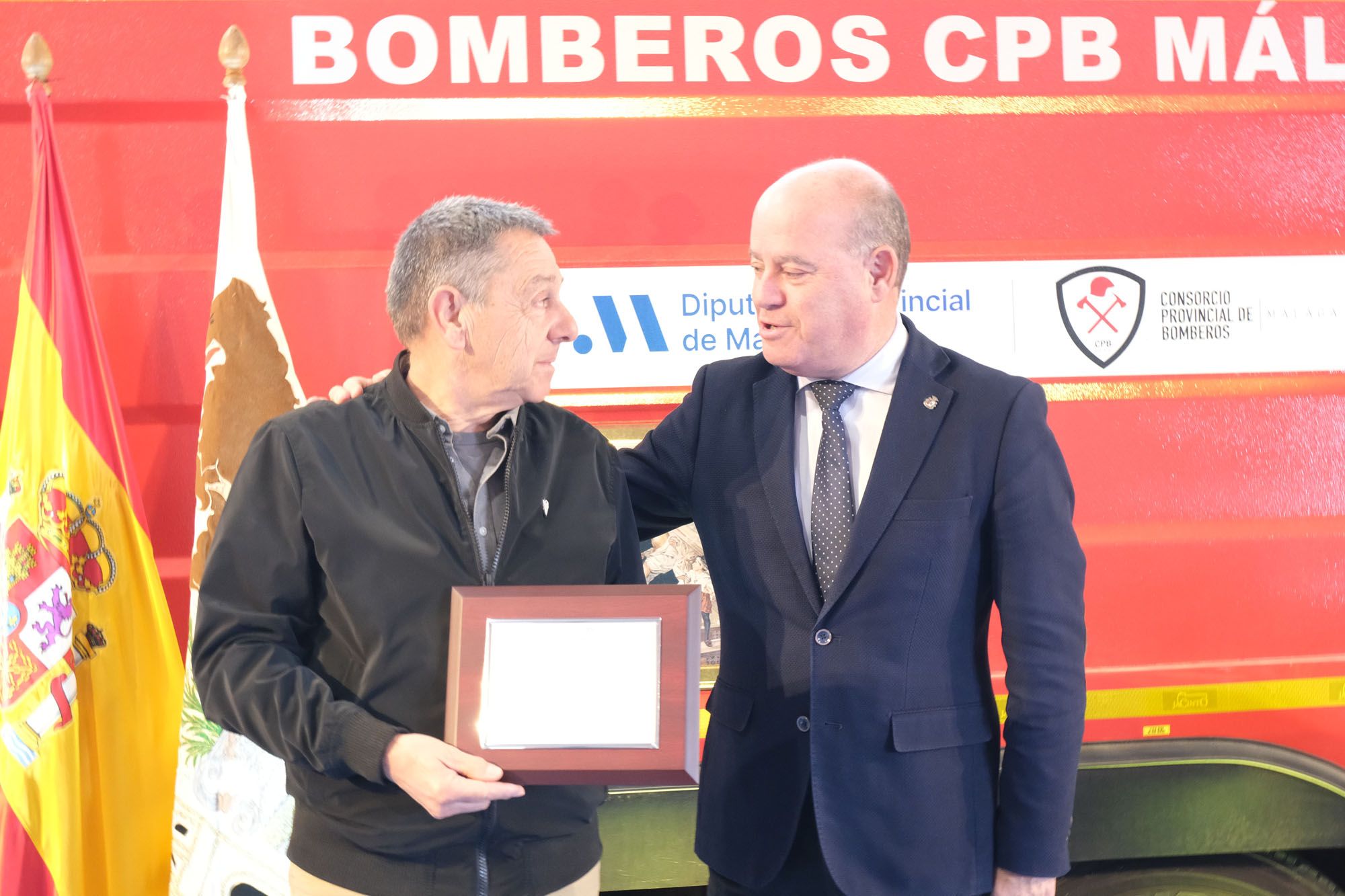 El Consorcio Provincial de Bomberos (CPB) de Málaga celebra el día de su patrón, San Juan de Dios, en el parque de bomberos de Antequera.