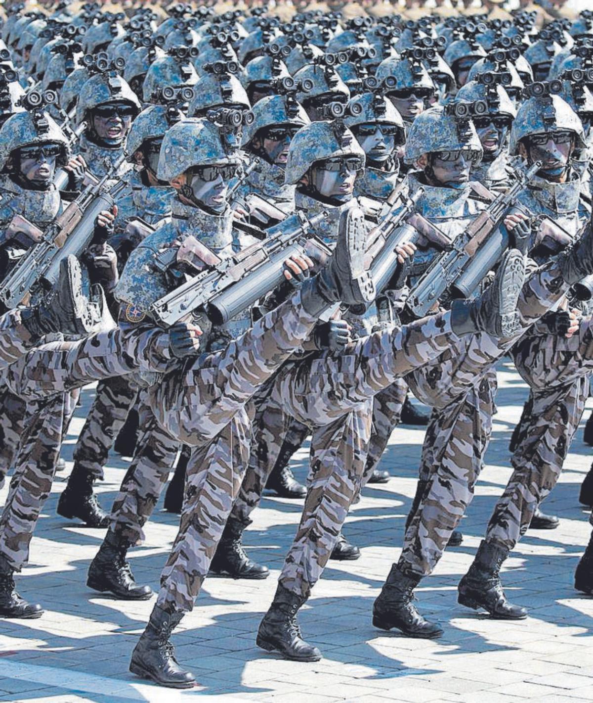 Desfile militar en Pyonyang.