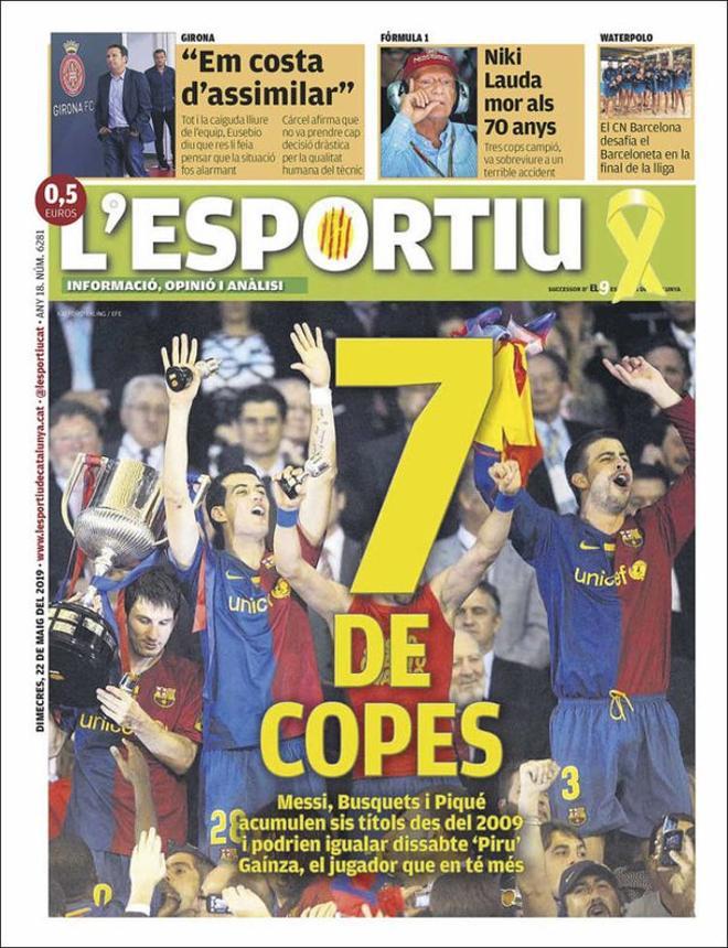 Portada del lEsportiu del 22 de mayo de 2019