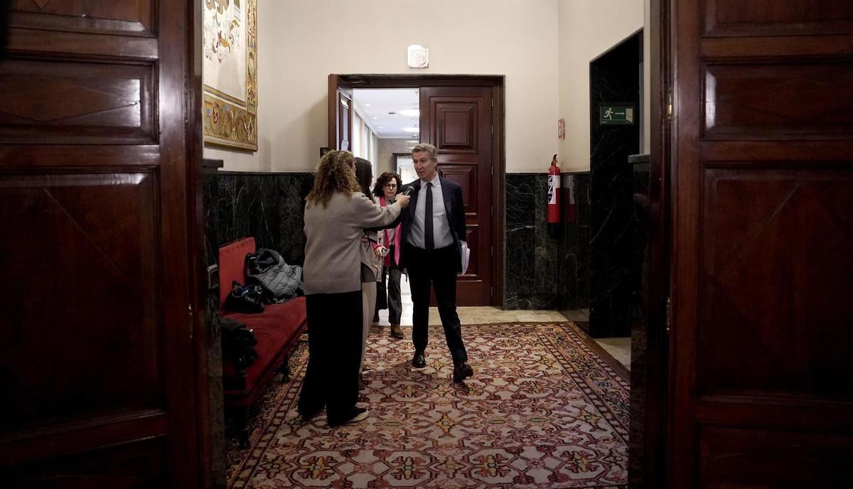 Entrada de Alberto Núñez Feijóo al Congreso de los Diputados, antes de declarar ante la jueza de la DANA