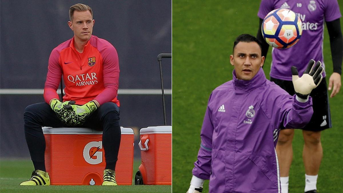 Ter Stegen y Navas, duelo en la portería