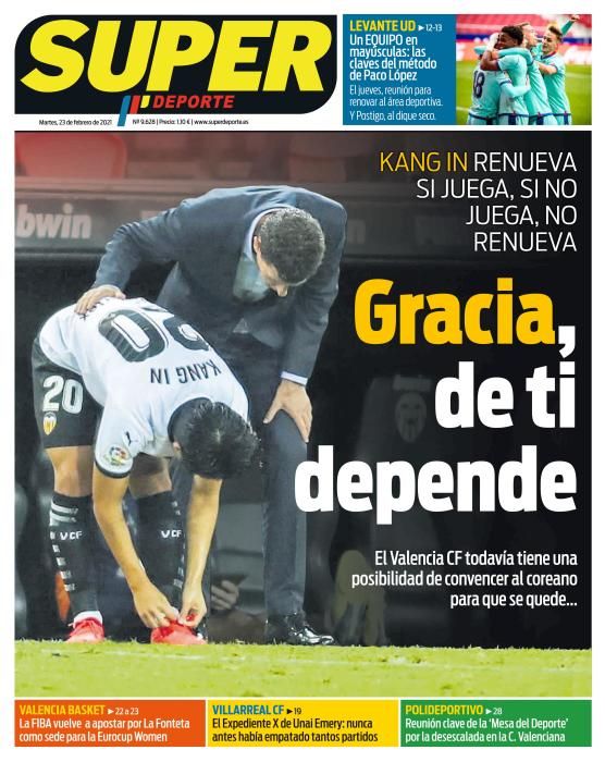 Portada SUPERDEPORTE martes 23 febrero 2021