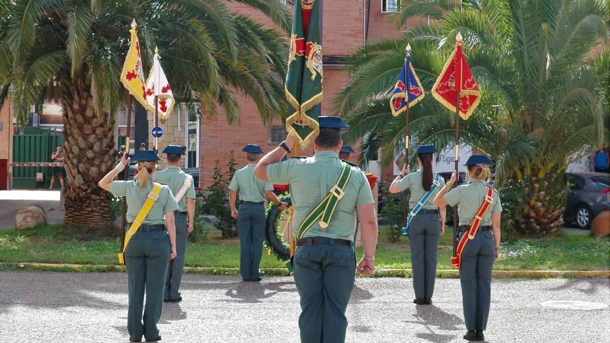Homenaje en Zamora a los guardias civiles asesinados en atentados terroristas en España.
