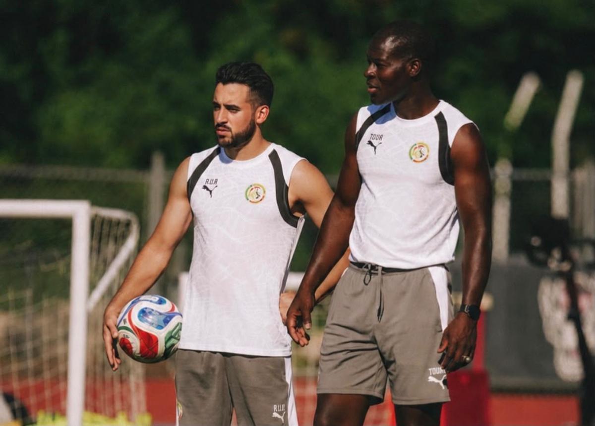 Aitor durante un entrenamiento con la selección de Senegal en el Mundial.