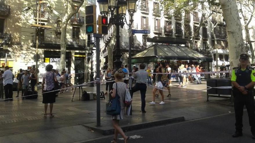 La Rambla de Barcelona després de l&#039;atemptat.