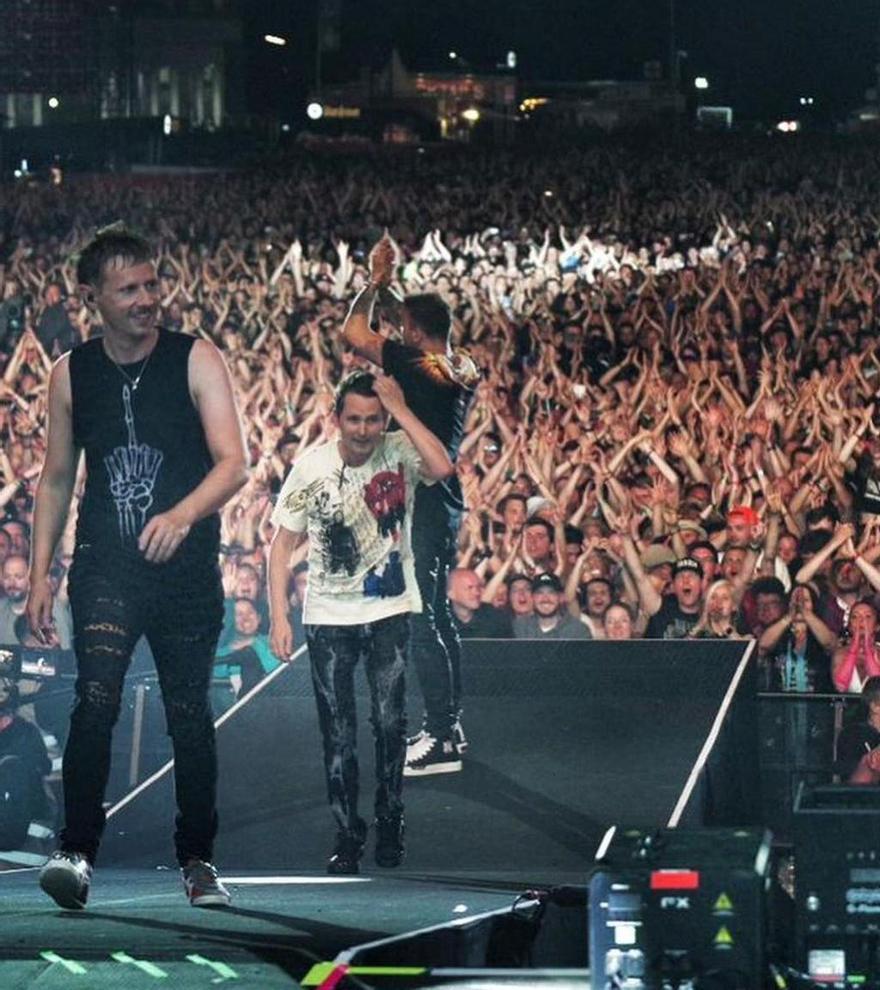 Los integrantes de Muse durante uno de sus últimos conciertos en Europa.